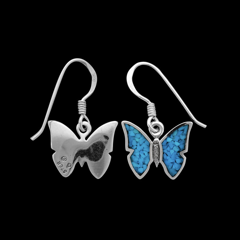 925 Sterling Silver Butterfly Earrings, Blue Butterfly Earrings, Butterfly Studs, Butterfly Posts