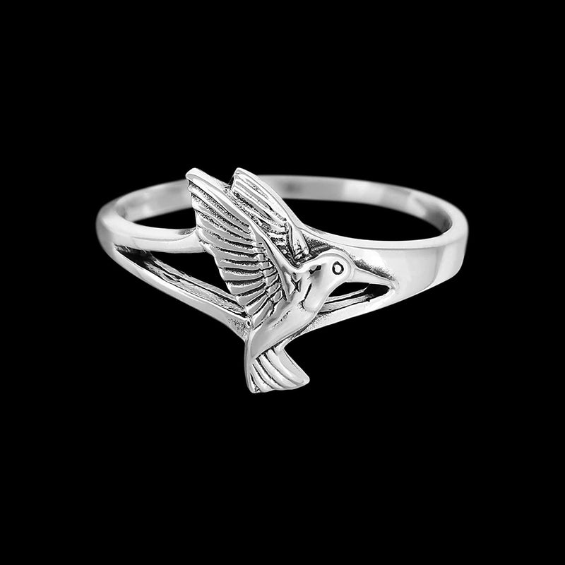 Hummingbird Ring, 925 Sterling Silver Ring, Native American Handmade Jewelry, Bird Ring, Hummingbirds, Good Luck Ring