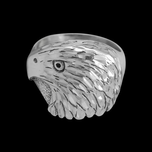 Vintage Native American sterling silver bald eagle ring design Size-15