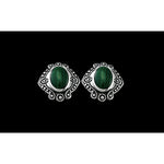 Malachite Wedding Earrings • 925 Sterling Silver • Handcrafted Bridal Jewelry