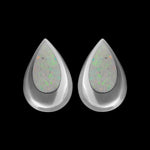 Opal Earrings • 925 Sterling Silver • Colorful Gemstone Studs