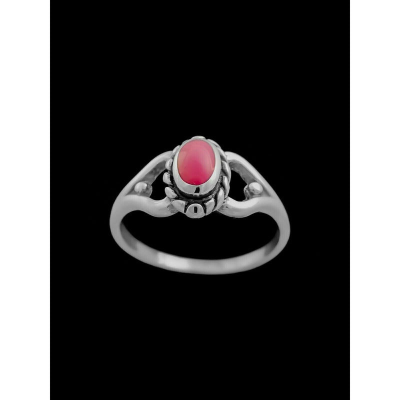 Pink ring, 925 Sterling Silver ring, Ladies Ring, Engagement, size 5