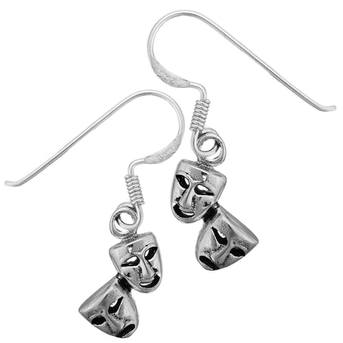 Sterling Silver Comedy Tragedy Dangle Earrin