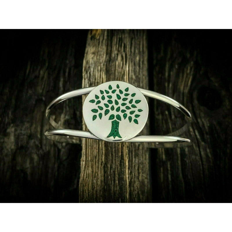 Family Tree Cuff Bracelet • 925 Sterling Silver • Native American Handcrafted Jewelry • Family Tree Design