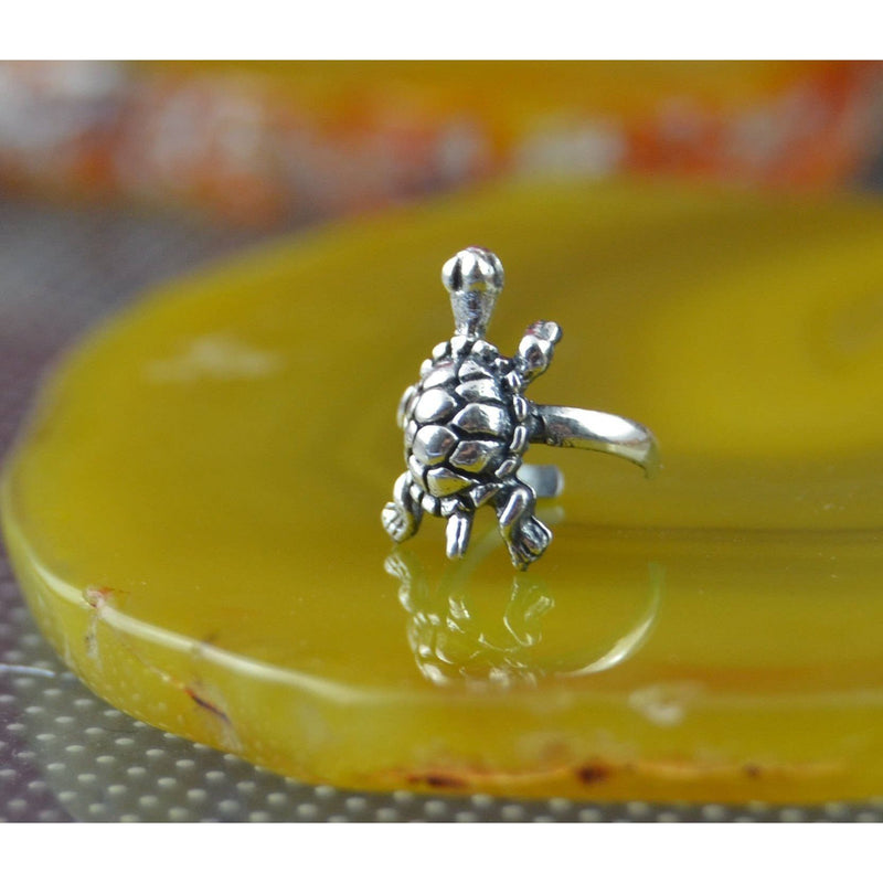 Sterling silver turtle earring cuff