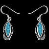 Turquoise Sterling Silver Marquise Dangle Earrings