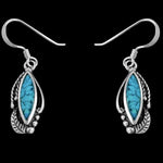 Turquoise Sterling Silver Marquise Dangle Earrings