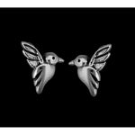 Tiny Sterling Silver Hummingbird Stud Earrings