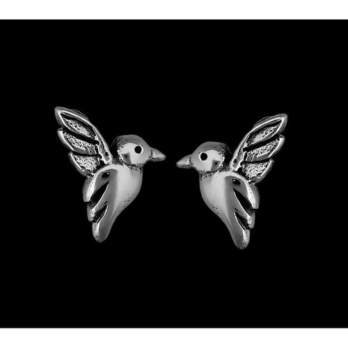 Tiny Sterling Silver Hummingbird Stud Earrings