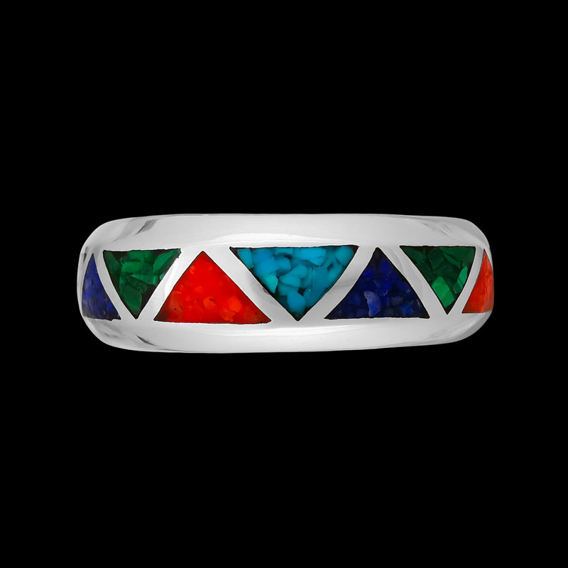 Navajo Gemstone Ring • Handmade • 925 Sterling Silver • Native American Wedding Band