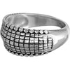 Sterling Silver Diamond Cut Checkerboard Ring