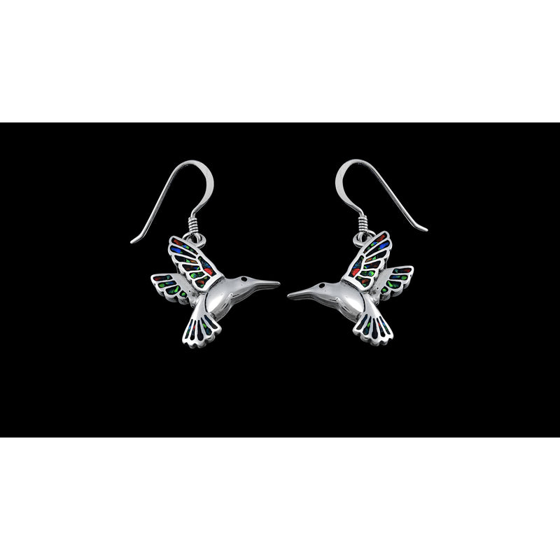 Hummingbird Earrings • 925 Sterling Silver • Navajo Handmade Jewelry • Bird Design