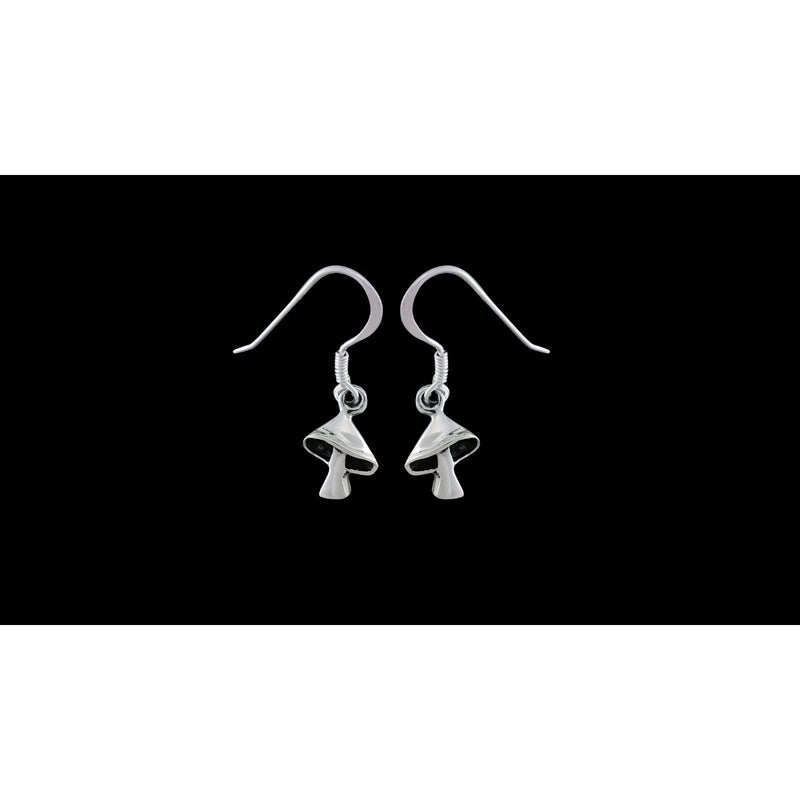 Sterling Silver Toadstool Mushroom Dangle Earrings - Unique and Whimsical