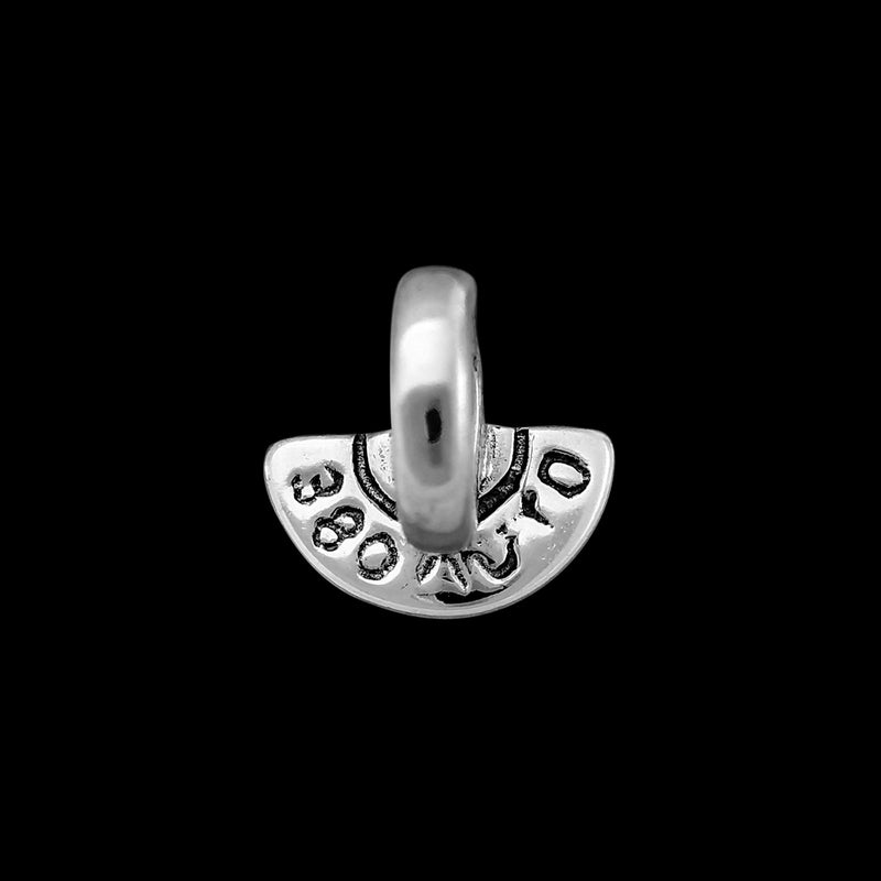 Bullet Pendant, 925 Sterling Silver, Revolver Bullet Pendant, White Opal