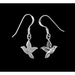 Sterling Silver Flying Bird Dangle Earrings