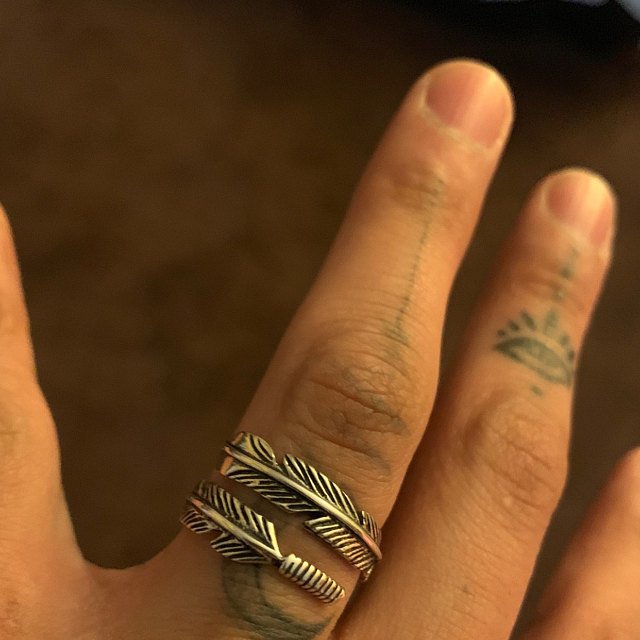 Sterling Silver adjustable feather band Ring