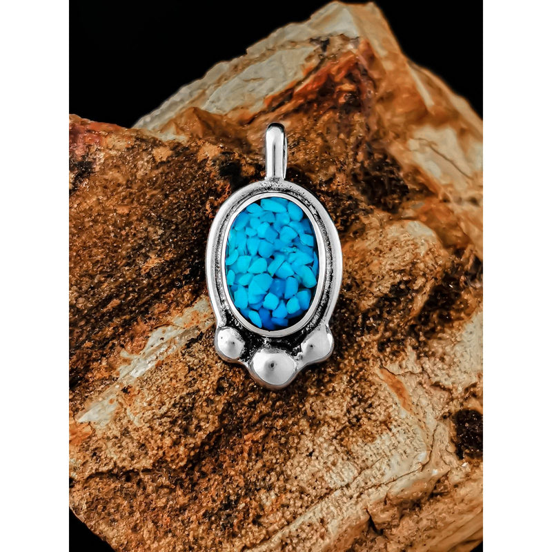 Oval Pendant • 925 Sterling Silver • Handmade by Navajo Silversmiths