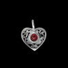 925 Sterling Silver Heart Pendant, June Birthstone Pendant, Garnet Engagement Pendant, Wedding Pendant, Garnet Pendant, Rhodolite Pendant