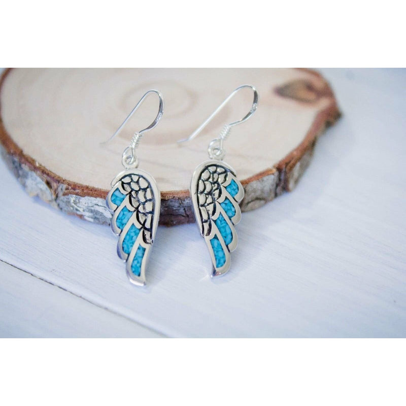 Winged Angel Earrings • Sterling Silver • Symbol of Protection and Serenity • Angelic Earrings