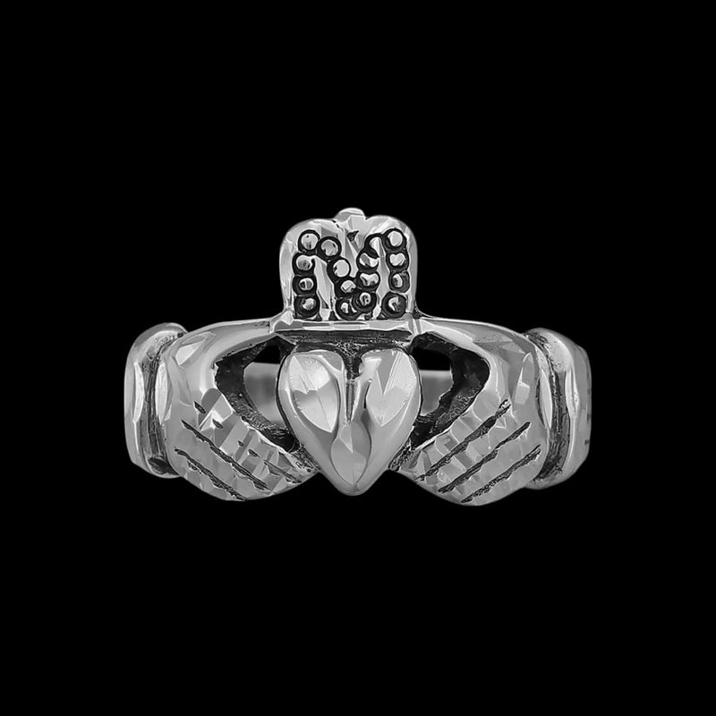 Diamond Cut Claddagh Promise Ring