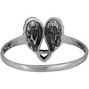 Sterling silver ring with heart surrounded by Angel wings