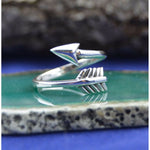 Sterling Silver wrap style slightly adjustable arrow ring sizes 5-10