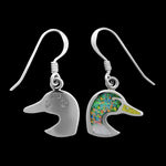 Duck Earrings • Sterling Silver • Mallard Design • Navajo Inspired