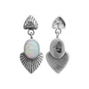 925 Sterling Silver White Opal Earrings, Diamond Cut Earrings, Vintage Opal Earrings, Wedding Earrings