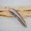 Feather Earrings • Pink Opal • 925 Sterling Silver • Navajo Handmade