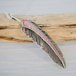 Feather Earrings • Pink Opal • 925 Sterling Silver • Navajo Handmade