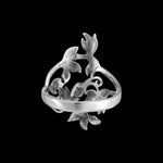 925 sterling silver ring with detailed flowers