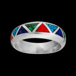 Navajo Gemstone Ring • Handmade • 925 Sterling Silver • Native American Wedding Band