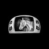 Horse Ring • 925 Sterling Silver • Navajo Handmade • Ranch and Rodeo Jewelry • Horseshoe Design