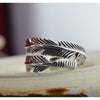 Sterling Silver adjustable feather band Ring