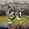 Wide band sterling silver ring with OM design in sizes 6, 7, 8, 9, 10