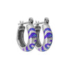 925 Sterling Silver Swirling Tribal Hoop Earrings (Pink Opal)