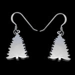 925 Sterling Silver and Turquoise Pine Tree Dangle Earrings