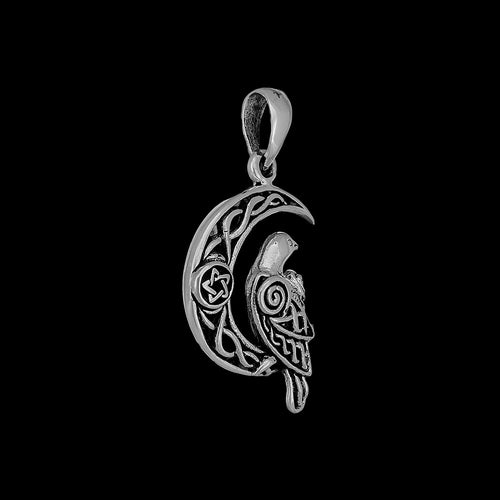 925 Sterling Silver Celtic Pendant, Viking pendant, Raven Pendant, Nevermore Pendant