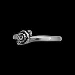 Sterling Silver Diamond Cut Tiny Rose Ring