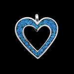 Sterling Silver and Kingman Chip Turquoise Heart Pendant