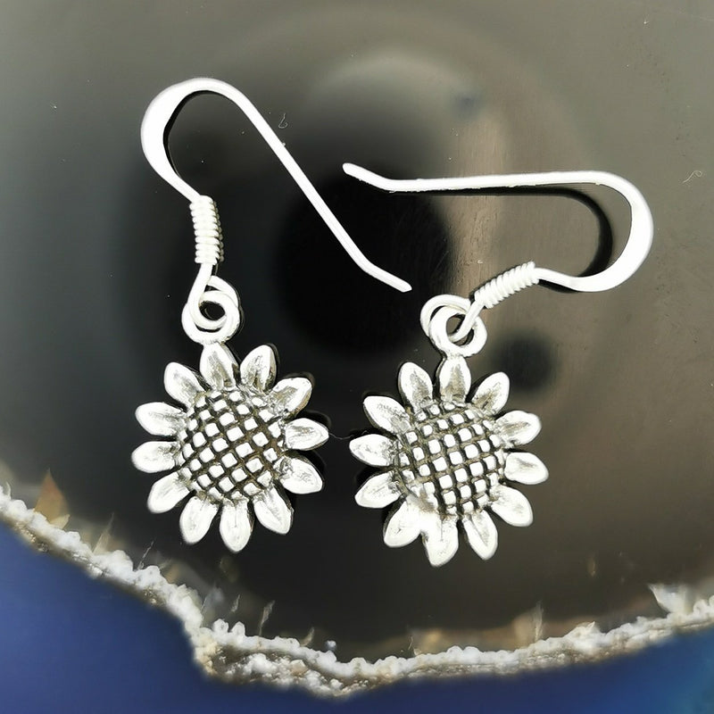 Sterling Silver Sunflower dangle earrings