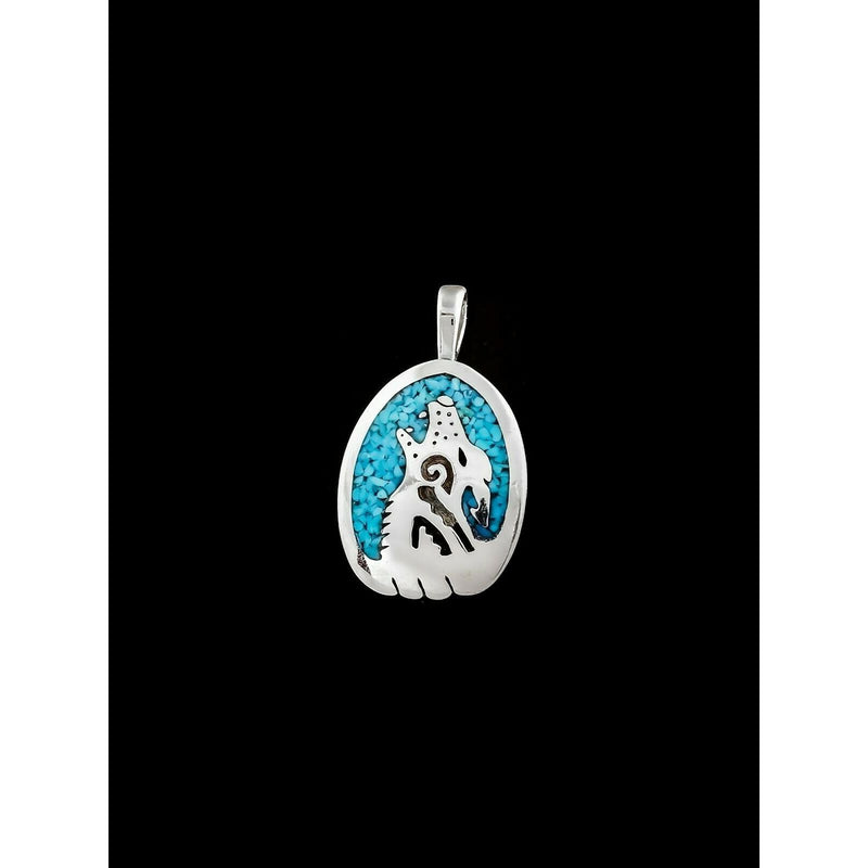 Wolf Pendant • 925 Sterling Silver • Navajo Native American Jewelry