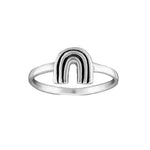 925 sterling silver dainty rainbow ring