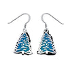 925 Sterling Silver and Turquoise Pine Tree Dangle Earrings