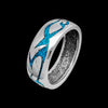 Flame Ring • 925 Sterling Silver • Tribal Design • Fire with Turquoise Accents