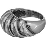 Size 4.5 - Diamond Cut Grooved Dome Ring