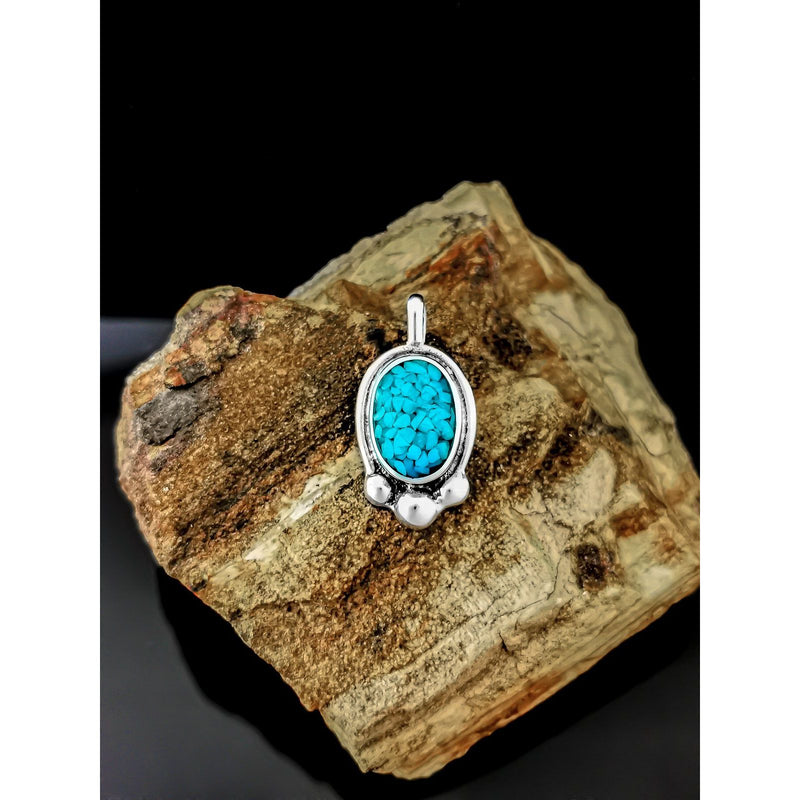 Oval Pendant • 925 Sterling Silver • Handmade by Navajo Silversmiths