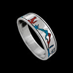 925 Sterling Silver Wolf Ring • Wolves Design • Navajo Inspired • Native American Handmade Jewelry