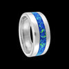 Wide Band Opal Ring, 925 Sterling Silver Ring, Blue Opal Ring, Native Made