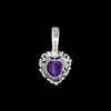 925 Sterling Silver Heart Pendant, Amethyst Pendant, Amethyst Heart Pendant, Amethyst Jewelry